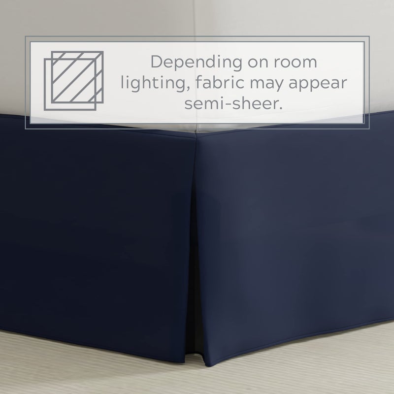 Bed Maker's Bed Makerâ€™s Never Lift Your Mattress Bed Skirt, Designed for Box Spring Beds, Split Corners, 14 Inch Drop Length, Full, Navy - Image 3